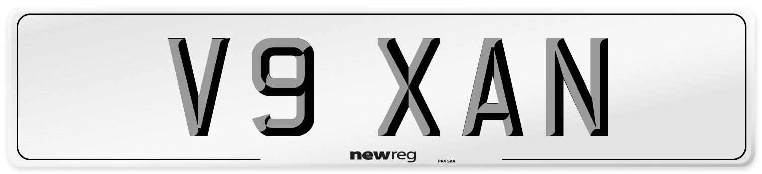 V9 XAN Number Plate from New Reg
